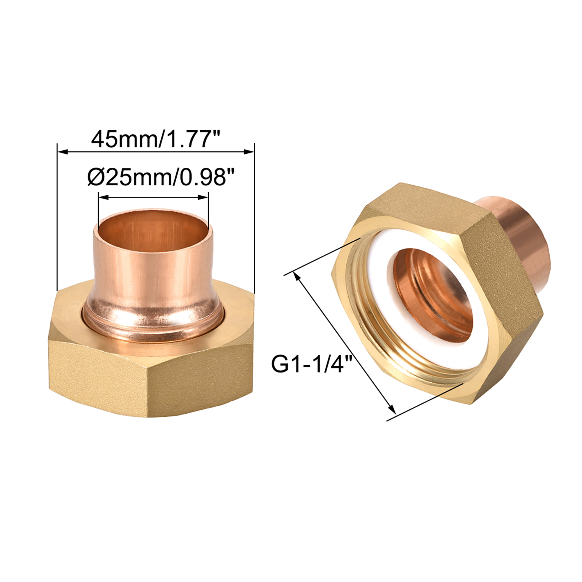 Details about   G1 1/4 Copper Union Fitting with Sweat for 25mm Nominal Size Pipes 