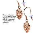 thumbnail image 6 of Filigree Heart Dangle Earrings - 14K Rose Gold Plated 925 Sterling Silver Open Heart Drop Earrings - Openwork Dangling Earring Jewelry Birthday Christmas Gifts for Women, 6 of 13