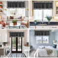 thumbnail image 5 of Black Retro Greek Key Farmhouse Short Window Curtain Valances, Greece Ancient Rustic Geometric Rod Pocket Kitchen Valances for Living Room Bedroom Bathroom Cafe 42" x 12", 5 of 8