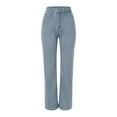 thumbnail image 5 of FUNUONY Straight Leg Jeans for Women,High Waisted Wide Leg Loose Boyfriend Denim Pants Baggy Jeans for Women Sweatpants That Look Like Jeans Jeans Sweatpant Jeans: with Pockets Cute Sweatpants Blue L, 5 of 5