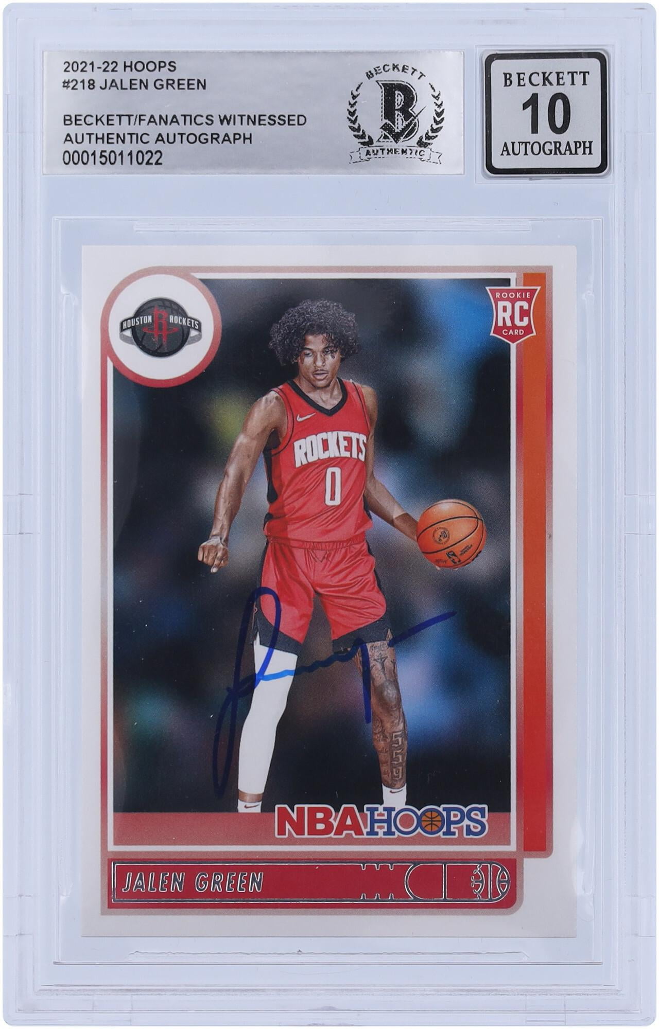 Jalen Green Houston Rockets Autographed 2021-22 Panini NBA Hoops