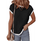 thumbnail image 2 of Camisetas de Corta para Mujer, Negras, Talla XL, 2 of 7