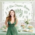 thumbnail image 2 of 6x4FT Green Storybook Baby Shower Backdrop A New Chapter Begins Photography Background Floral Book Bridal Shower Wedding Engagement Bachelorette Party Decorations Banner Photo Booth Props, 2 of 6