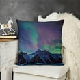thumbnail image 2 of YINGXI Throw Pillow Cushion Cover, Southern Iceland View with The Sky by The Rocky Hills and Wild Night Scenery, Decorative Square Accent Pillow Case,Blue Lime 18x18in, 2 of 5