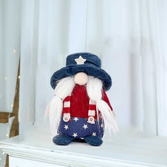 Muñeco de Gnomo de La Independencia, Gnomo Patriótico, Decoraciones de Gnomos para El 4 de Julio, Decoraciones para Fiestas Del Día de La Independencia