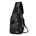 thumbnail image 3 of Men Leather Chest Sling Packs Shoulder Cross Body Bag Packs Satchel Packs Purse, 3 of 5