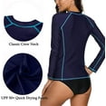 thumbnail image 4 of Charmo Women's Rashguard Swimsuit Zip Front Sun Protection Swim Shirt UPF 50+, 4 of 7
