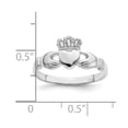 thumbnail image 2 of Solid 14k White Gold and Irish Claddagh Celtic Ring Band Size 5.5, 2 of 3