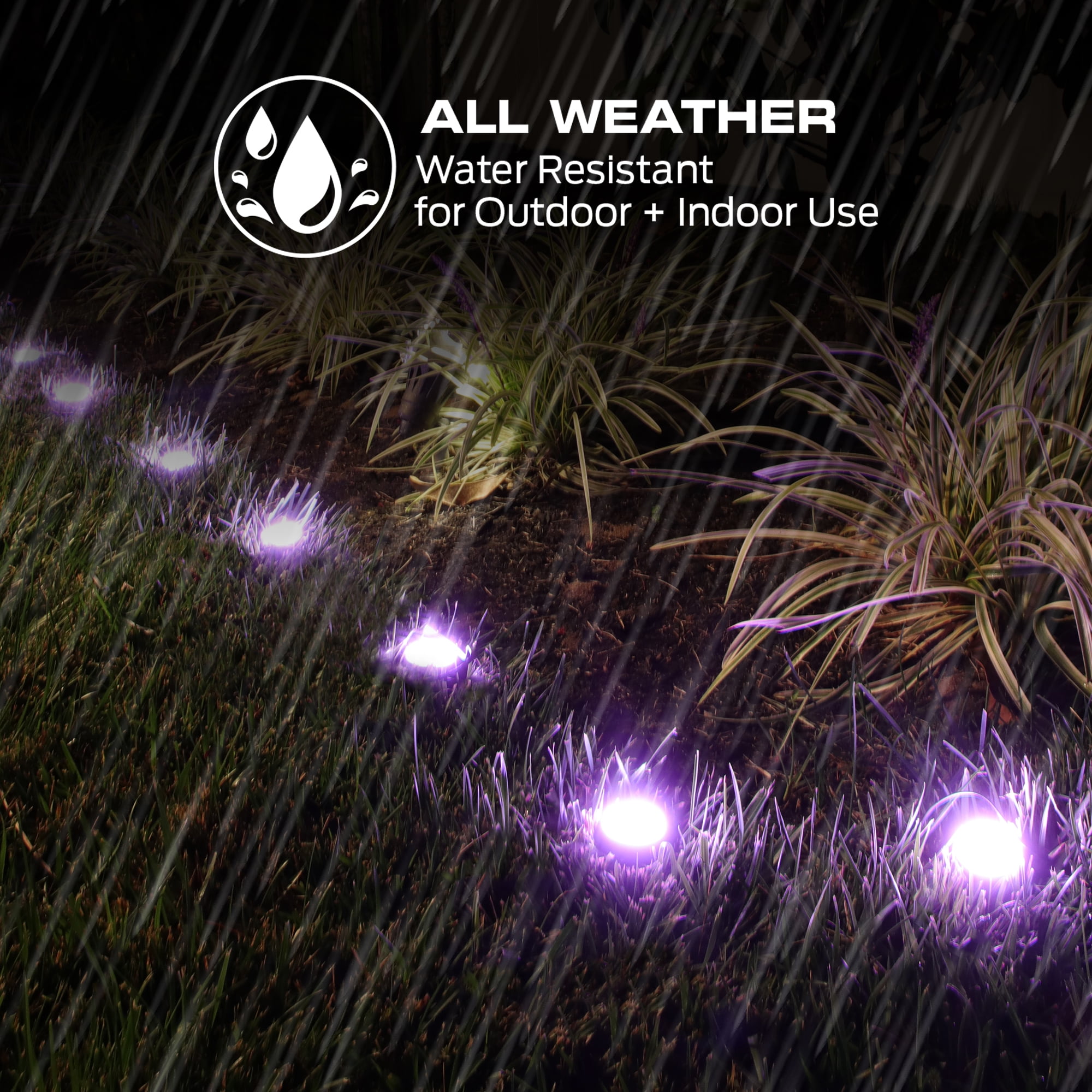 Monster Smart Lighting Outdoor Ground Lights, RGBICWW Multicolor Accent LED Yard Lights, for Christmas, Halloween, Party, Gameday and More, 50 ft