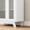 thumbnail image 5 of Ataucjin Sideboard Buffet Cabinet with Storage, Accent 36'' Storage Cabinet with Fluted Glass Door and Adjustable Shelf, White Coffee Bar Cabinet with Storage for Kitchen, Living Room, 5 of 8