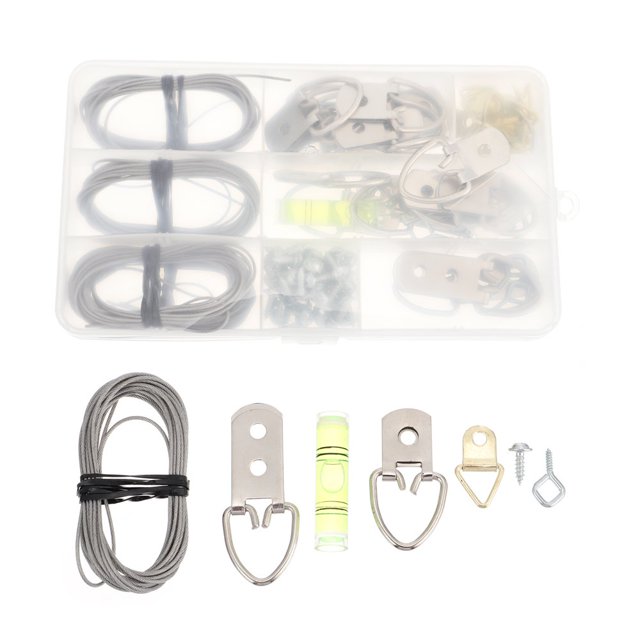102 Pcs Kit de Suspension en Fil pour Photo Vis de Suspension pour Photo Crochets de Suspension Crochet en Fil