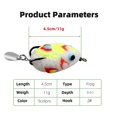 thumbnail image 3 of 4.5cm 11g Ray Frogs Crankbait Lures PVC Frogs Lures Fishing Lures with Double Hook & Blade Blackfish Frogs Baits 5 Color Multicolor, 3 of 4