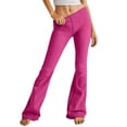 thumbnail image 2 of Women's Mid Waist Flared Jeans, High Rise Retro Vintage Distressed Bootcut Denim Pants, Stretch Elastic Waist Skinny Fit Casual Streetwear Jeans for Daily Wear Hot Pink XL, 2 of 7