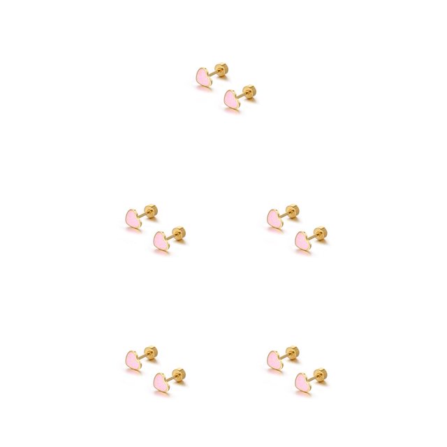 Jumpingount 2 uds señoras Mini corazón exquisito temperamento moda Studs acero pendientes aniversario oreja aros joyería Type5 NO5