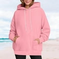 thumbnail image 2 of Makaor Womens Hoodies Pullover Tunic Sweatshirt Fleece Long Sleeve Tops Solid Oversized Drawstring Clothes, 2 of 8