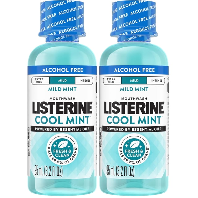 Enjuague bucal Listerine Cool Mint sin alcohol, 100 ml (paquete de 2)