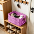 thumbnail image 6 of Woven Storage Basket, Small Storage Basket for Organizing Bathroom Kitchen Shelves Drawer, Cute Handled Wicker Bins for Decorative Square Basket Organizer, 6 of 6