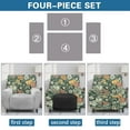 thumbnail image 6 of FKELYI Fall Pumpkin Floral Leaf Print Recliner Slipcover 4 Pcs Reclining Chair Covers for Lazy Boy Chair Protector Elastic Furniture Decor Covers for Living Room Bedroom, 6 of 7