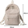 thumbnail image 2 of Mochila de ocio para niñas, mochila escolar de cordón a rayas para viajes universitarios y trabajo (marrón claro), 2 of 5