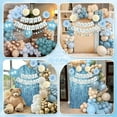 thumbnail image 3 of Blue Birthday Decorations, Party Decor with Dusty Baby Blue Gold Balloons Happy Birthday Banner Birthday Sash Tablecloth Fringe Curtain for Baby Boys Girl Men Women, 3 of 7