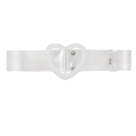 Elegant Transparent Waist Chain Plastic Waist Belt Decorative Waistband Simple Dress Belt for Women Lady (Love Shaped Buckle Pattern)