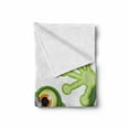 thumbnail image 2 of Animal Soft Flannel Fleece Throw Blanket, Photographer Merry Frog Taking a Picture His Camera Funny Animal Pattern, Cozy Plush for Indoor and Outdoor Use, 50" x 70", White Black, by Ambesonne, 2 of 6