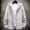 thumbnail image 4 of GUZOM Mens Lightweight Sun Hoodie UPF 50+ Nylon Quick Dry Packable Full Zip Long Sleeve Raglan Zipper Pockets Hiking Fishing Travel Gray,Size L, 4 of 4