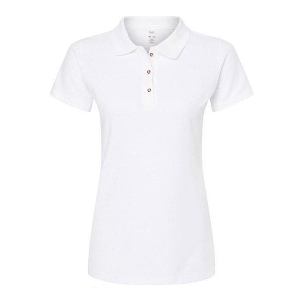 Playera M&O Knits para Mujer Polo Dos Botones Manga Corta