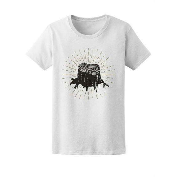 Tree Stump Vintage Sketch T-Shirt Women -Image by Shutterstock, Female Medium