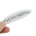 thumbnail image 4 of Unique Bargains 1 Pc Hair Clips Grace Pearl Siren Eye Spring Clip Hairdo Clip Silver Tone White, 4 of 5