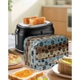 thumbnail image 4 of Cute Dog Claws Small Toaster Cover 2 Slice, Kitchen Appliance Covers, Farmhouse Blue Wooden Puppy Pawprints Toaster Oven Cover with Loop, Bread Machine Cover Polyester Dust Cover Protection, 4 of 4