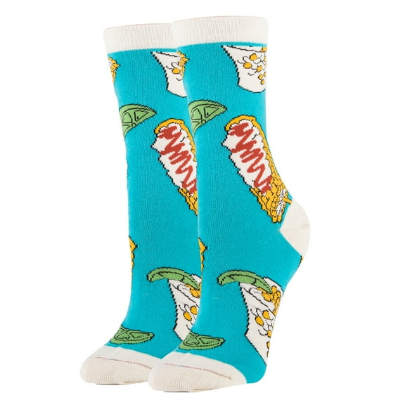 Oooh Yeah Women's Novelty Crew Socks, Funny Food Socks, Crazy Fashion Socks, Elote