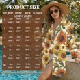 thumbnail image 7 of Xoenoiee Sunflower Print Women's Button Front Swimsuit Coverup Casual Beachwear Long Sleeve Collared Beach Shirt Dress with Pocket, XL, 7 of 7