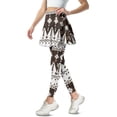 thumbnail image 2 of COEQINE Women Tennis Skirts with Leggings Breathable Ruffle Pleated Soft Golf Leggings with Skirts Brown Leaf Aztec Print Fit Moisture-Wicking Yoga Skort Pants with Pockets, XL, 2 of 7