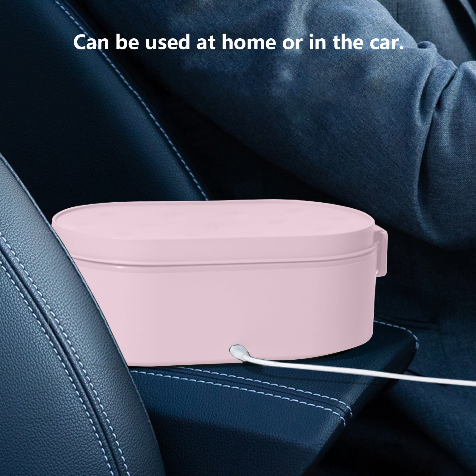 Cordless Electric Heating Lunch Box - Water-Free Car & Home Insulated Box, Automatic Heating Container for Office Worker Hot Meal Prep （ Pink ）