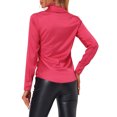 thumbnail image 3 of INSPIRE CHIC Women's Satin Blouse Long Sleeve Fashion Point Collar Button Up Shirt M Red, 3 of 5