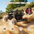 thumbnail image 4 of 36V Electric Ride On Car for Big Kids, 2 Seater 36V Powered Electric Ride on Toy with Rear Wheel Spring Suspension, Bluetooth, Music, Max 8.7 MPH, Kids Electric Vehicle for Boys Girls Ages 6+, Black, 4 of 8
