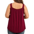 thumbnail image 5 of Daystry Plus Size Tank Tops for Women Loose Fit Lace Sleeveless Women's Summer Tanks Wine Red L, 5 of 13