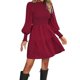 thumbnail image 1 of Gibobby Vestidos de sueter Vestido corto de manga larga con cuello de informal para mujer para otoño invierno color sólido(Rojo,M), 1 of 5