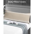 thumbnail image 5 of Beige Striped Body Pillow Covers, Farmhouse Luxurious White Stripes Modern Abstract Art Soft Bed Throw Pillowcases Breathable Cooling Long Lumbar Body Pillow Sham Cover for Bed Sofa 20''x54'', 5 of 7
