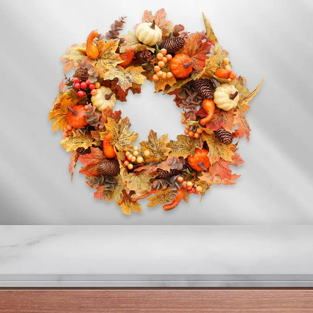 Waipfaru Couronne d'automne de 55,9 cm pour porte d'entrée