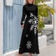 thumbnail image 3 of Copos de nieve. Vestido largo negro Vestido largo mujer Ropa de verano para mujer, 3 of 4
