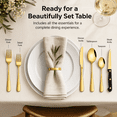 thumbnail image 7 of NULAS 24-Piece Silverware Set, Mirror Polish Stainless Steel Flatware Set. Includes Steak Knives, Dishwasher Safe for Home & Restaurant, Gifts, Gold., 7 of 7