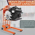 thumbnail image 2 of AECOJOY Material Lift Winch Stacker,500 Lbs Capacity Manual Pallet Truck Dolly with Lockable Swivel Casters 35" Max Lift Height– Ideal for Warehouse, Workshop and Garage Use, 2 of 11