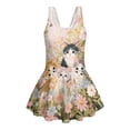 thumbnail image 6 of DISNIMO Girls One Piece Swimsuits Cat Flower Print Kids Sleeveless Bathing Suit Hawaiian Swimwear with Skirt Quick Dry Swim Dress 3-13 Years, 6 of 8