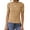 Khaki, variant on Blouses for Women Summer Short Sleeve Crew Neck Tops Ribbed Knitted Slim Fit Basic Tees
