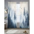 thumbnail image 3 of Mountain Peak Forest Sheer Curtains 84 inches Long 2 Panels Set Silhouette Tree Bird Sheer Window Curtain Rod Pocket Voile Drapes for Living Room/Bedroom, Each 52" W x 84" L, 3 of 7