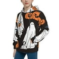 thumbnail image 2 of KLL Unisex Kids Boys Girls Hooded Pocket Pullover Hoodies-Halloween Ghosts And Pumpkins, 2 of 5