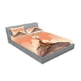 thumbnail image 2 of Ambesonne Landscape Fitted Sheet & Pillow Sham Set, Lonely Tree on Cliff, Full, Orange Brown, 2 of 2