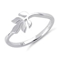 thumbnail image 2 of 925 Sterling Silver Oxidized Platinum Plated Leaf Women Valentines Day Gifts Ring, 2 of 4